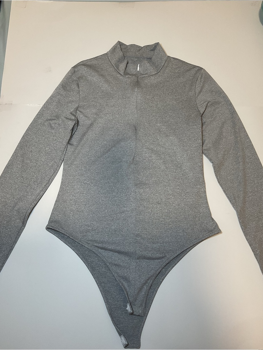 Long Sleeve Grey One-Piece Bodysuit